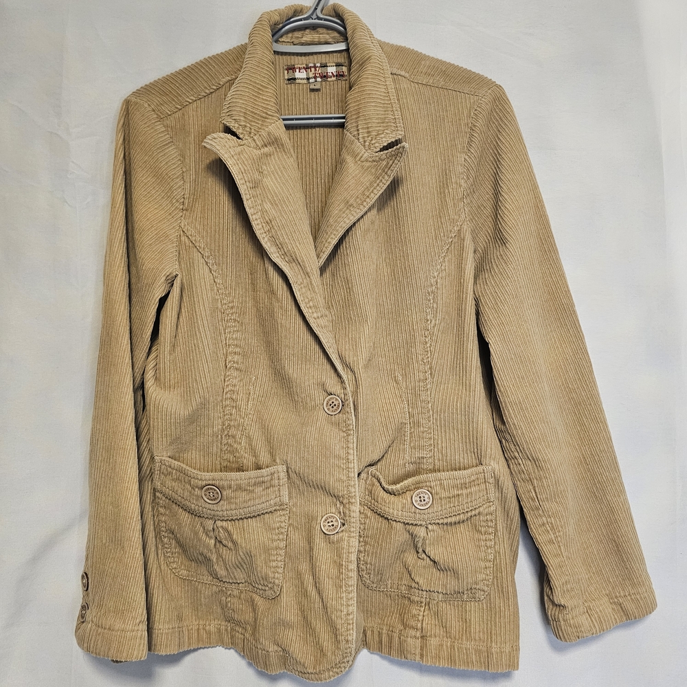 Twenty Twenty Tan Corduroy Blazer Women's Large 100% Cotton